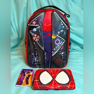 Loungefly & Our Universe Disney/Marvel Spider Punk Backpack & Wallet Set